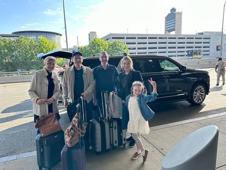 Group hiking in mountains